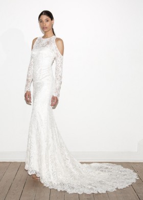 Organza-Spitzenkleid mit Cut-Outs Organza-Spitzenkleid mit Cut-Outs