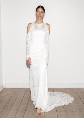 Organza-Spitzenkleid mit Cut-Outs Organza-Spitzenkleid mit Cut-Outs