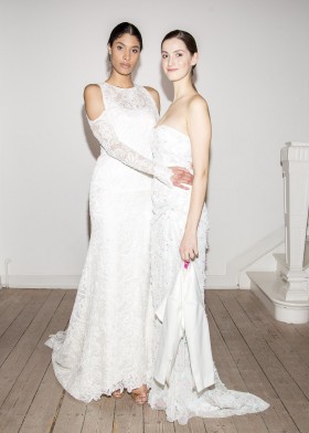 Organza-Spitzenkleid mit Cut-Outs Organza-Spitzenkleid mit Cut-Outs