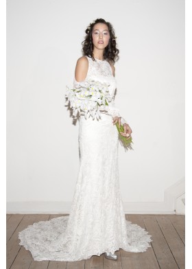 Organza-Spitzenkleid mit Cut-Outs Organza-Spitzenkleid mit Cut-Outs