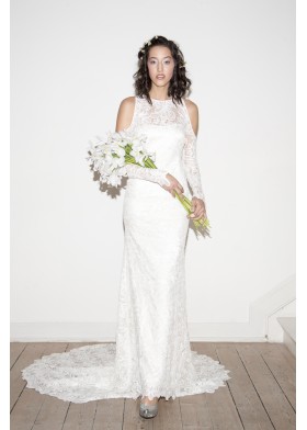 Organza-Spitzenkleid mit Cut-Outs Organza-Spitzenkleid mit Cut-Outs