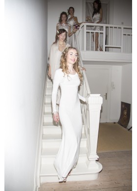 Organza-Spitzenkleid mit Cut-Outs Organza-Spitzenkleid mit Cut-Outs