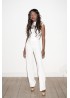 Catsuit with lace top, ivory