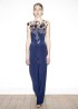 Jumpsuit mit Tattoospitze, Blau