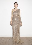 One-Shoulder Sequined Dress, gold