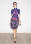 Neoprene houndstooth print tulip skirt