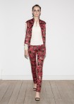 Neoprene graphic pants, red