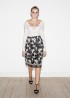 3-D tulip skirt, black and white