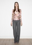 Rolli-shirt with floral lacquer print, rose