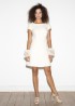 Wool piqué dress, ivory