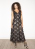 Fringed jacquard dress, black