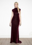 Velvet dress with lace back, burgundy