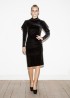 Velvet dress with Waterfallsleeve, black