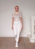 Curl lace shirt, white