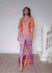 Hand embroidered silk jacquard sari