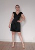 Tulip silk dress, black
