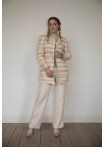 Tweed Long Jacket, ivory-orange