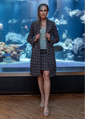 Tweed coat, blue-grey-silver Tweed coat, blue-grey-silver