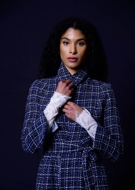 Tweed coat, blue-grey-silver Tweed coat, blue-grey-silver