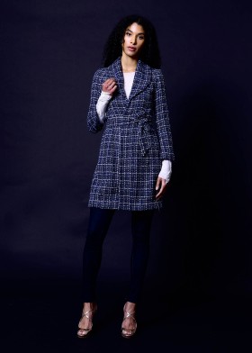 Tweed coat, blue-grey-silver Tweed coat, blue-grey-silver