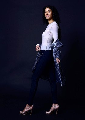 Tweed coat, blue-grey-silver Tweed coat, blue-grey-silver