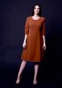 Crépe-Stretch Kleid, braun