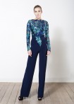 Extravagant jumpsuit with couture lace in marine colors