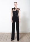 Jumpsuit mit Spitzen-Oberteil, schwarz