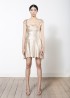 Pearl vegan leather sequin dress