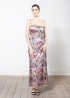 Floral bustier lace gown with border