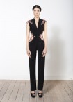 Jumpsuit with floral embroidered side cut outs