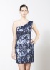 Camouflage one-shoulder cocktail dress