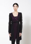 Rocco long wrap cardigan made of two tone tulle stretch